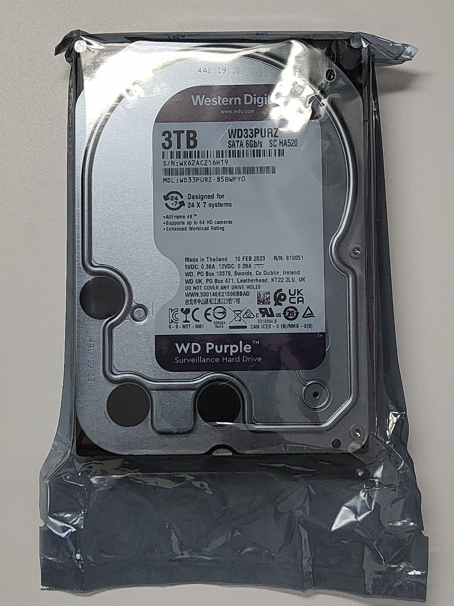 新品未開封 保証有 WD Purple 3TB WD33PURZ 24時間連続稼働高 新品未開封 保証有 WD Purple 3TB WD33PURZ 24時間連続稼働高