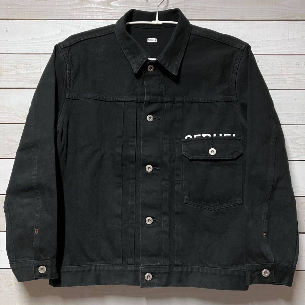 SIZE M SEQUEL DENIM JACKET BLACK FRAGMENT DESIGN シークエル デニム ジャケット ブラック フラグメント デザイン ジージャン Gジャン_画像1