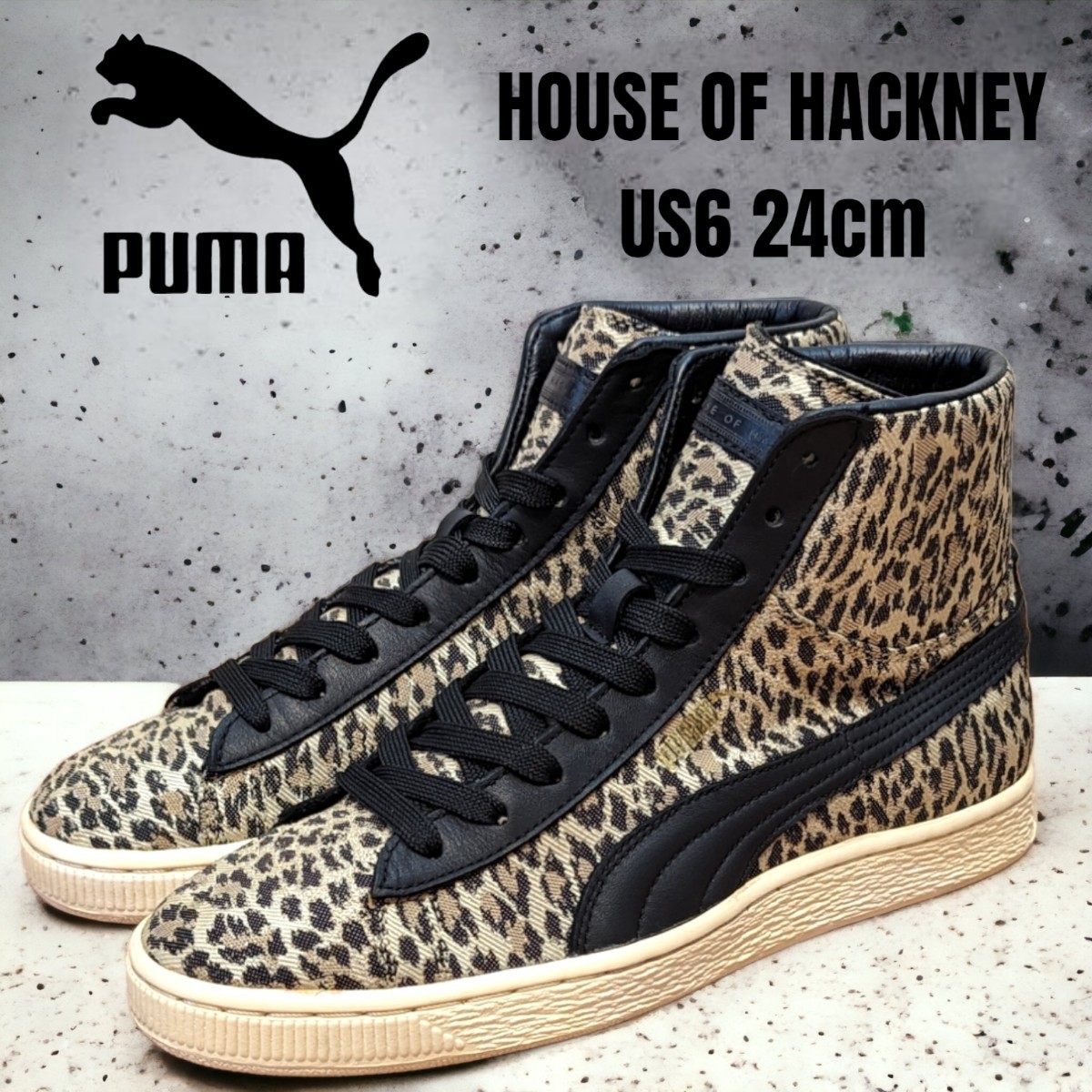 希少 コラボモデル Puma プーマ ヒョウ柄 24cm ハイカット 希少 コラボモデル Puma プーマ ヒョウ柄 24cm ハイカット