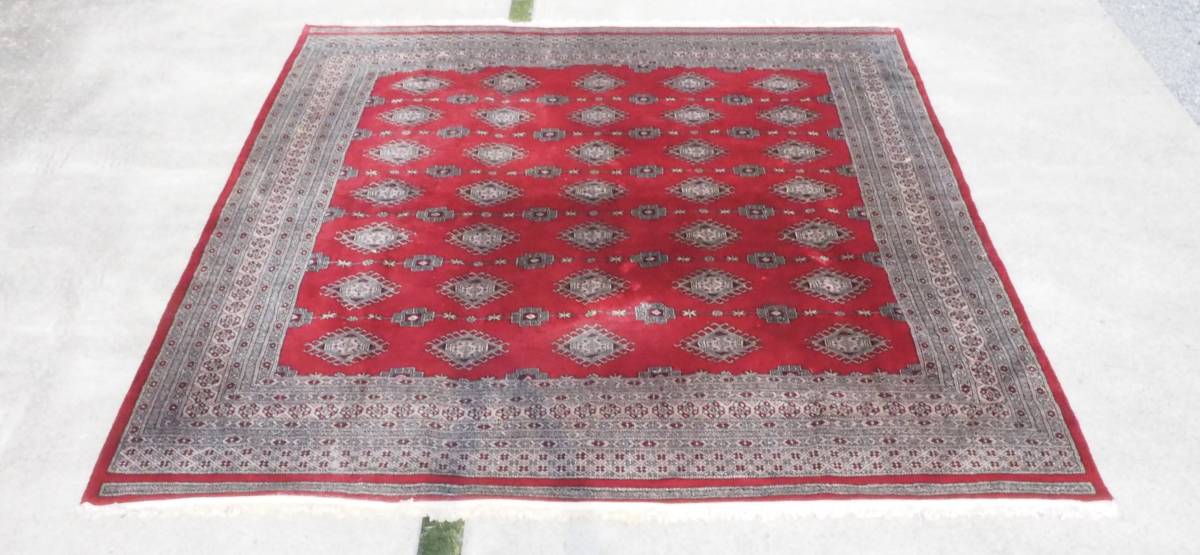 売れ筋がひ新作！ ウール パキスタン手織り絨毯 ビンテージ 1980年代