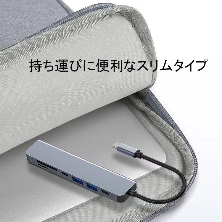 USB Type C ハブ  PD充電 SD microSDカードリーダー  HDMI USB3.0 アダプター 変換 ポート