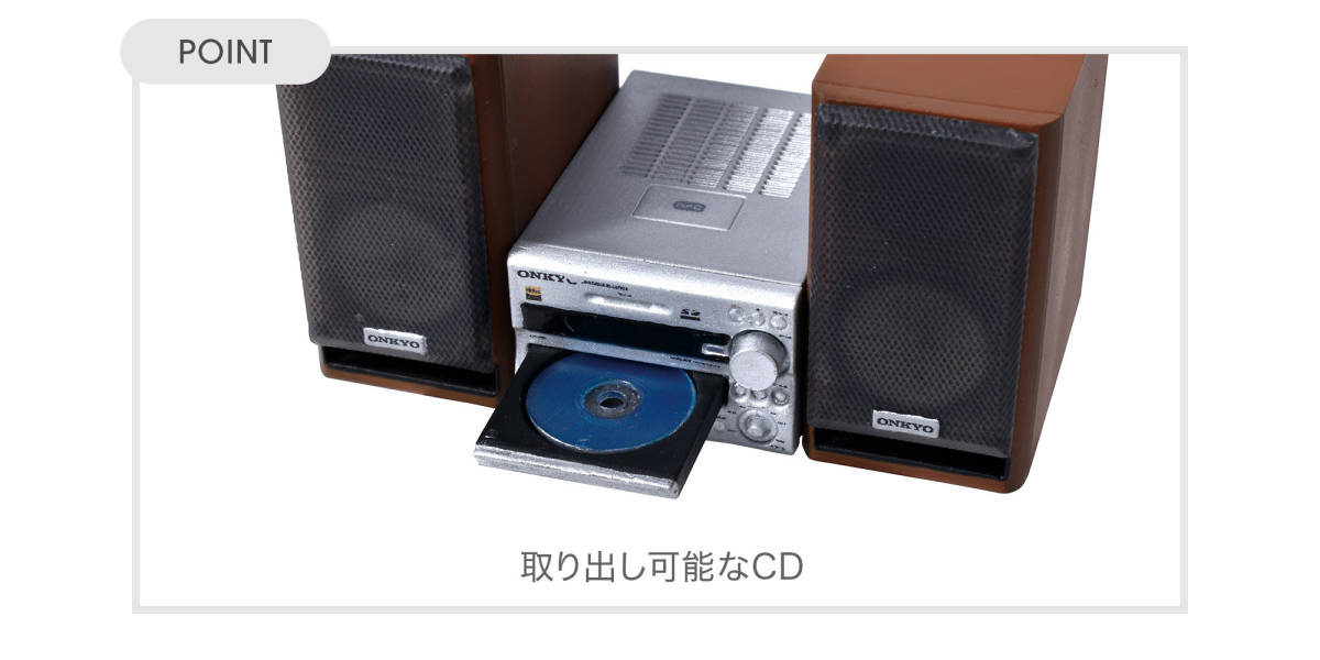 ONKYO AUDIO ミニチュアコレクション 全5種 オンキョー オーディオ フィギュア ミニコンポ レコードプレーヤー アンプ Wカセットデッキ_画像8