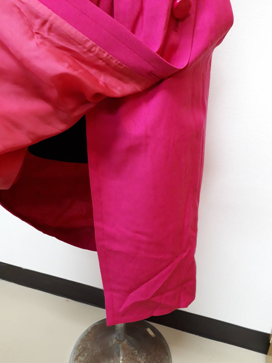 [菊水-8214]イヴサンローラン ラップスカート 巻きスカート Mサイズ ピンク 総丈約63㎝★タグ付き未使用保管/YVESSAINTLAURENT/スカート(MI_画像6