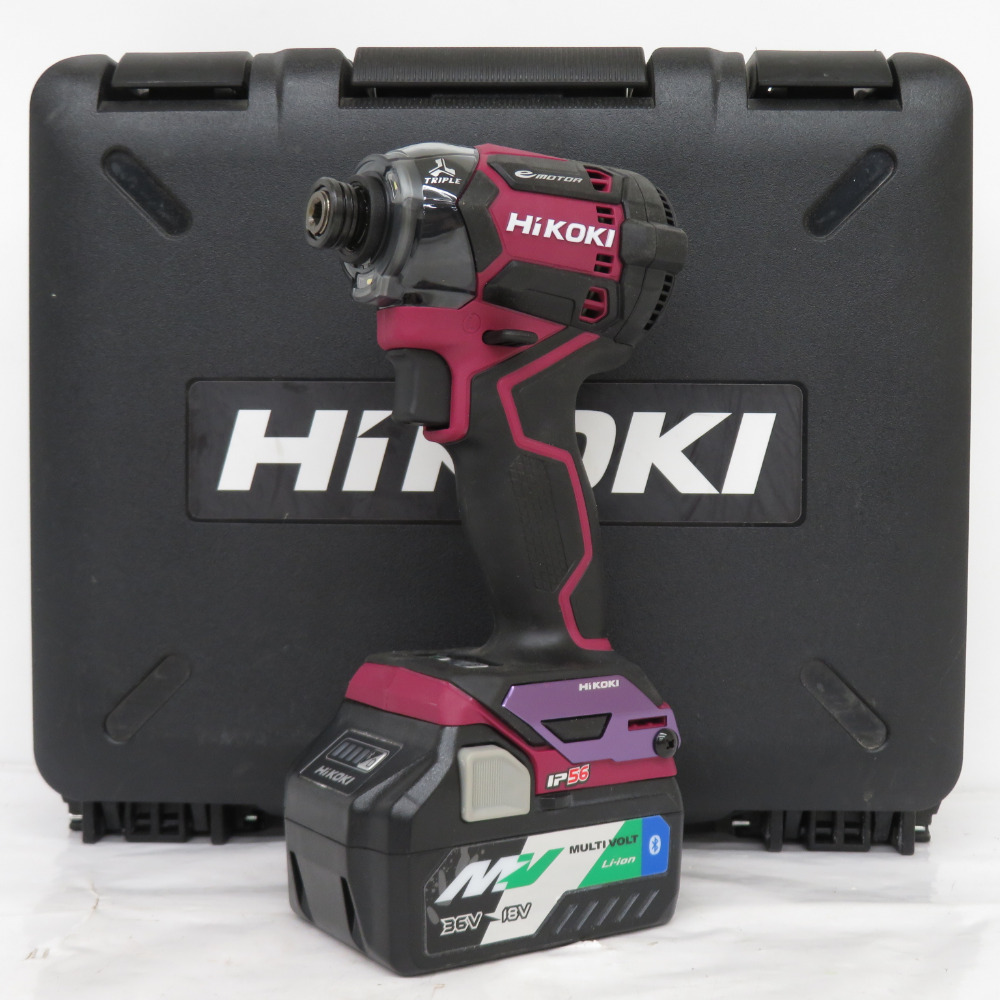 高質で安価 HiKOKI マルチボルト36V コードレスインパクトドライバ フレアレッド ケース・充電器・バッテリ2個セット WH36DC(2XPRS) 中古美品 本体