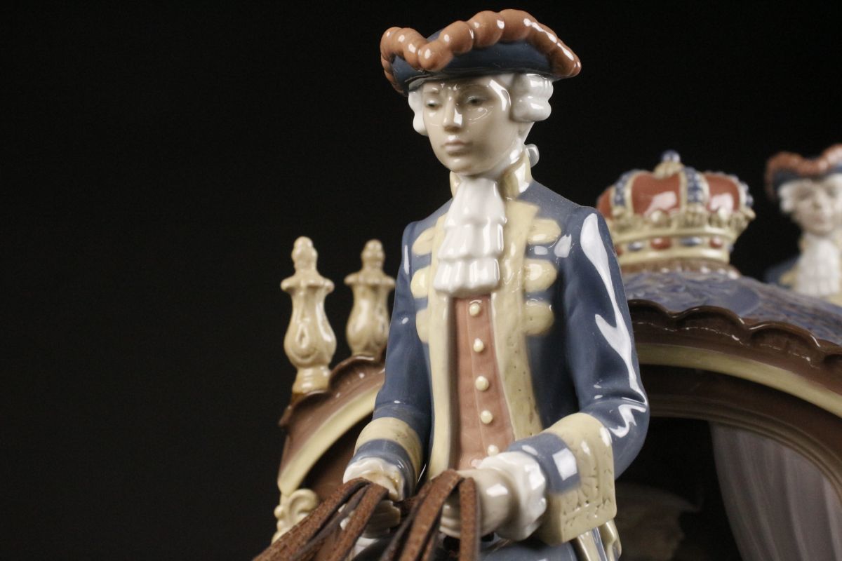 LIG】LLADRO リヤドロ 大型作品 特大107㎝ 「XVIIIth Century Coach