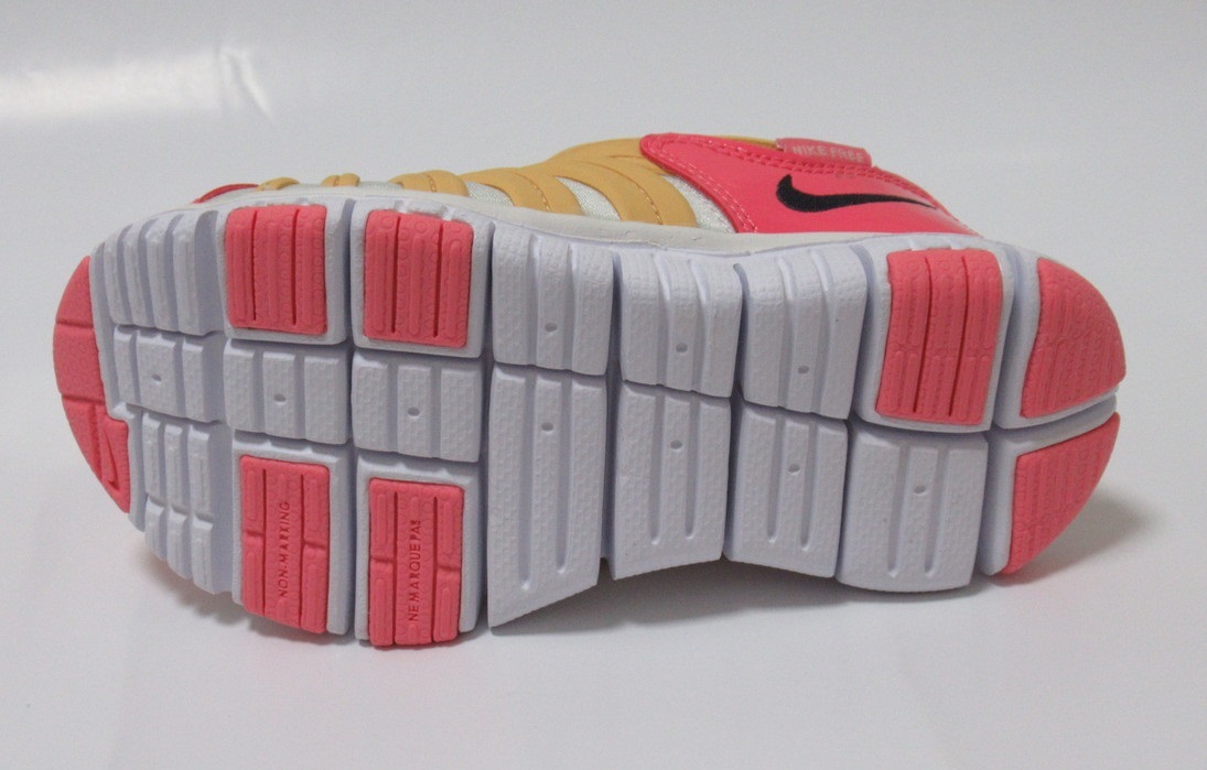 NIKE DYNAMO FREE PS Gold розовый 20cm Nike Dynamo свободный Kids туфли без застежки спортивная обувь Sale 343738-102