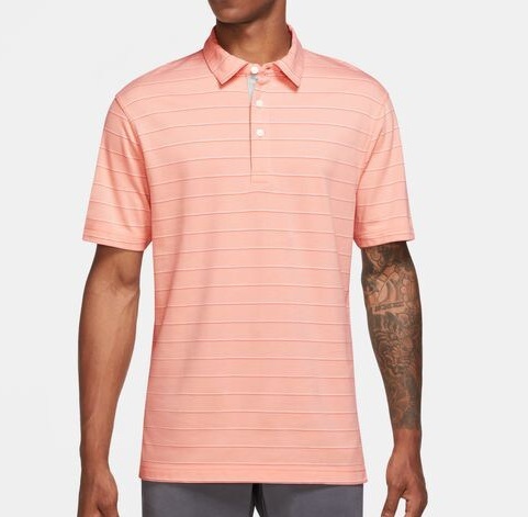 NIKE GOLF Dri-Fit ポロシャツ ピンク ストライプ XL ナイキ ゴルフ プレイヤー ポロ 半そで シャツ DH0892-800_画像4