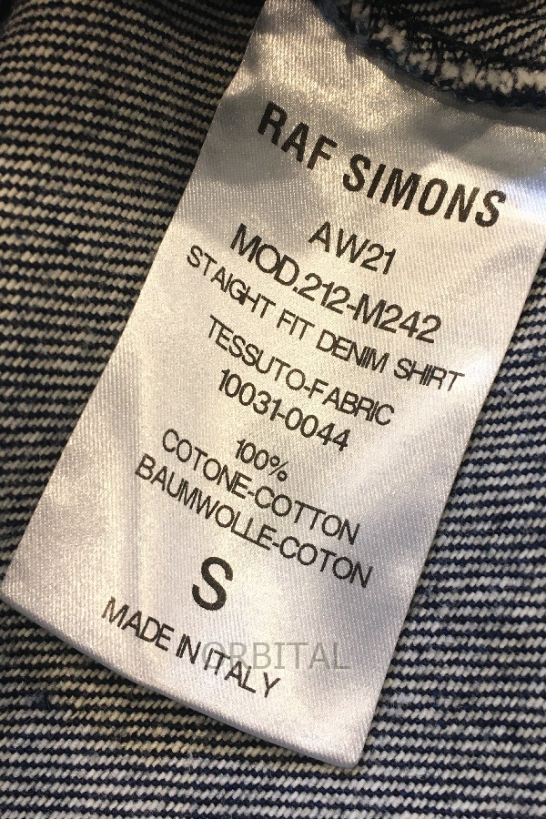 二子玉) RAF SIMONS ラフシモンズ 21AW Staight fit denim shirt RSロゴパッチ デニムシャツジャケット メンズ S 正規_画像9