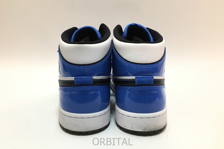 経堂) NIKE ナイキ Air Jordan 1 Mid SE Signal Blue エアジョーダン1 ミッド スニーカー メンズ 30cm ホワイト ブルー_画像4