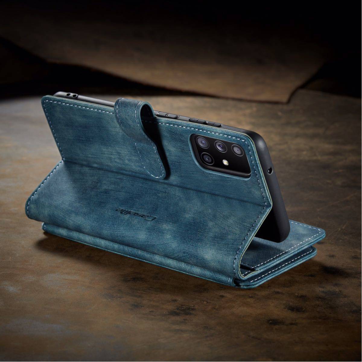 Galaxy A51 レザーケース ギャラクシー A51 ケース SCG07 SC-54A カバー カード収納 手帳型 お財布付き ブルーの画像6