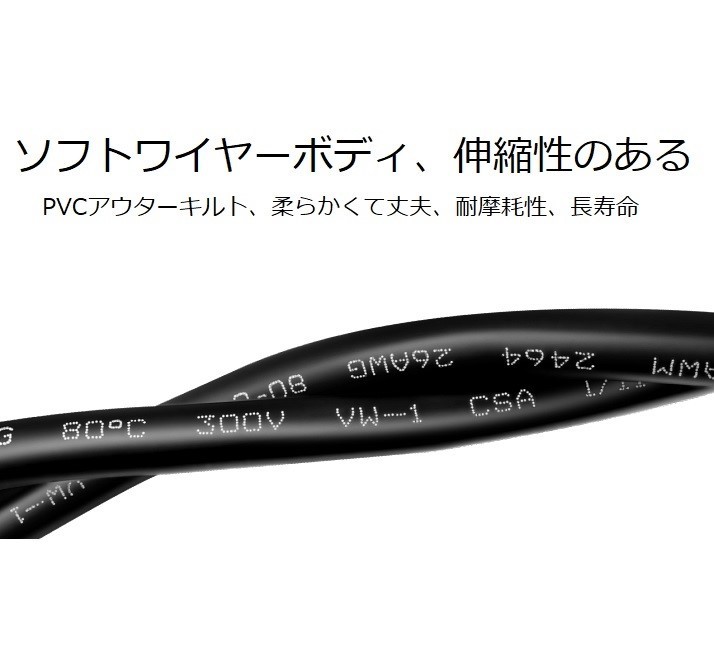 Che Xu ODBII ODB2 オス-メス 延長ケーブル 26AWG 150cm ブラック_画像4