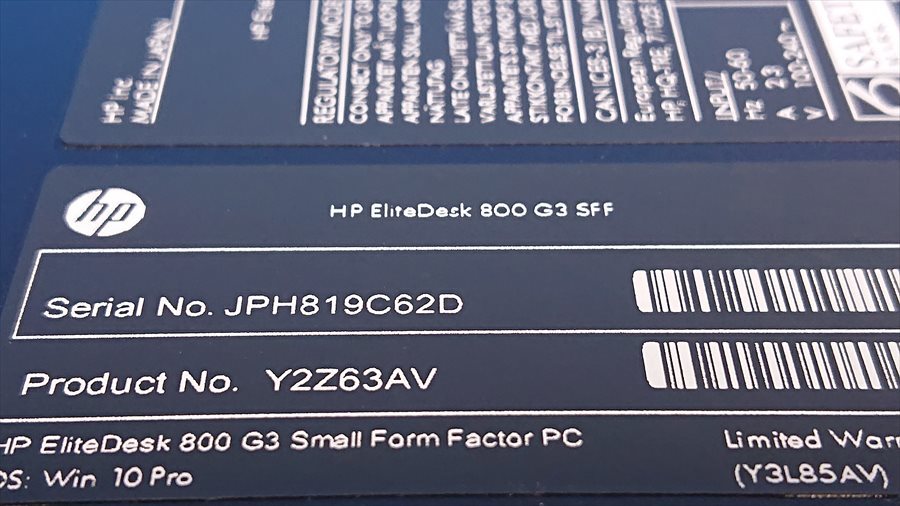■HP EliteDesk 800 G3 SFF Core i3-7100/500GB/4GB/OSインストール済#ひ_画像7