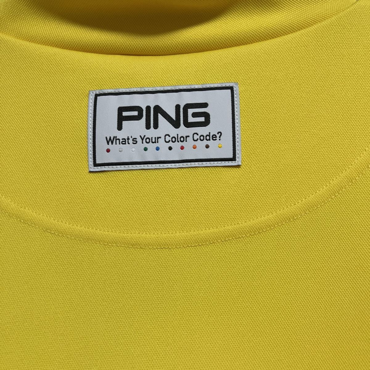 ping ピン　ハイネックシャツUV・冷感・吸水速乾 メンズ　Mイエロー　ゴルフ_画像5