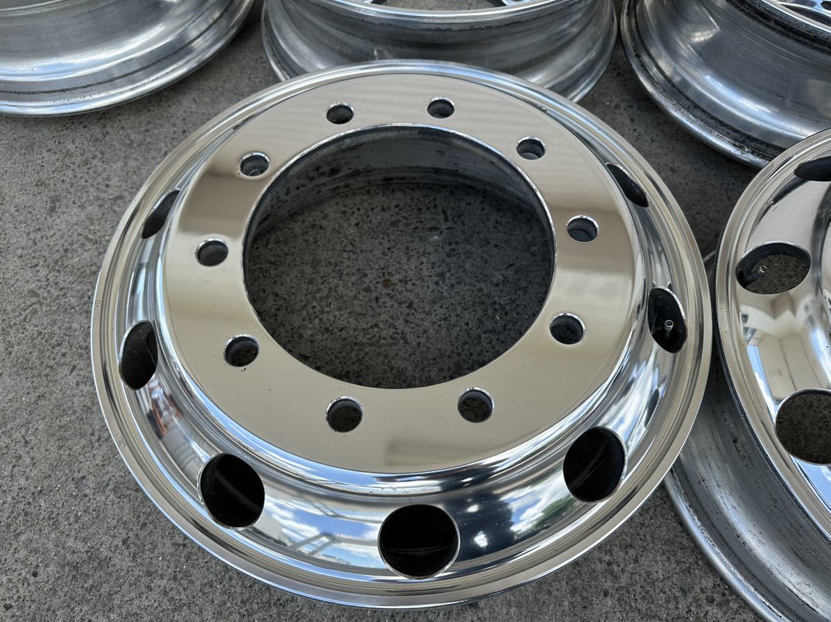  free shipping BS/. gold large truck bus etc. aluminium wheel ISO system 22.5×7.50 162 10 hole grinding ending 10 pcs set LA10-1