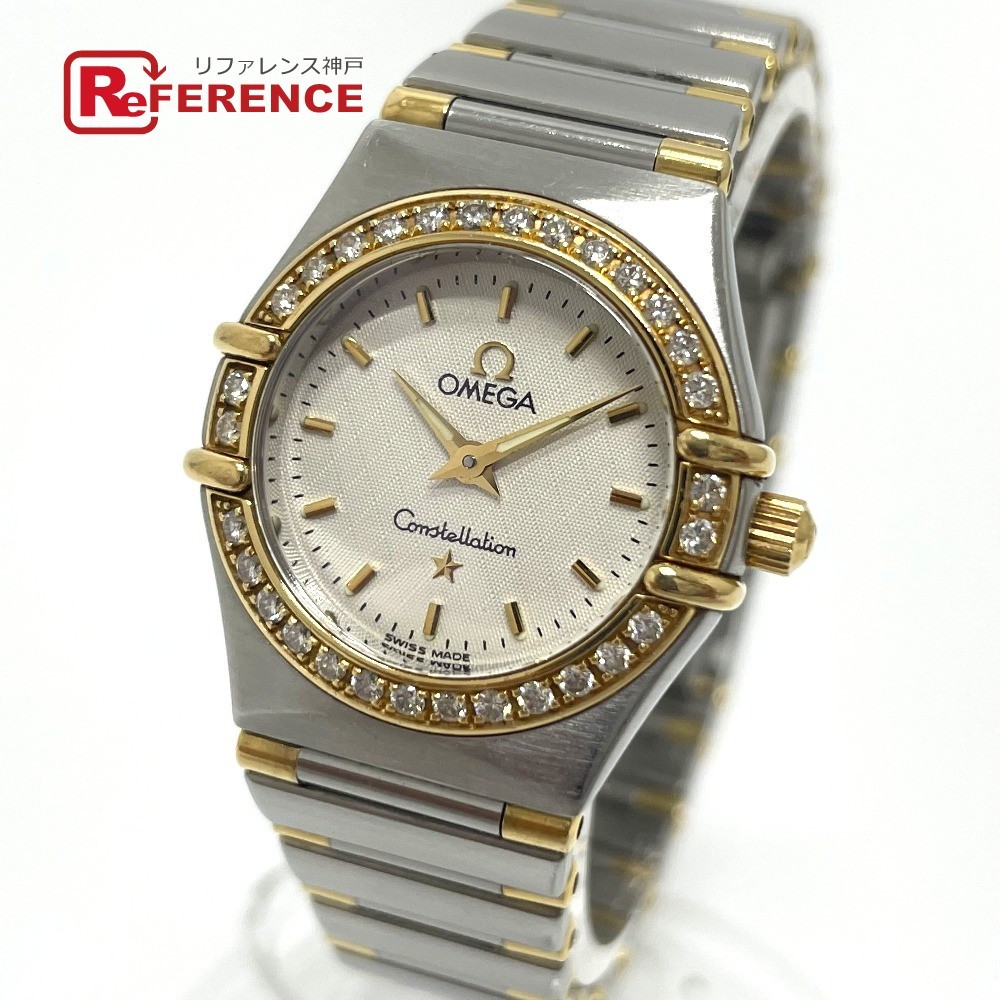 OMEGA  Omega  1367.30 ... ... бриллиантовый   кварцевый   наручные часы  SS/18K   серебристый × золотой   женский 【 подержанный товар 】