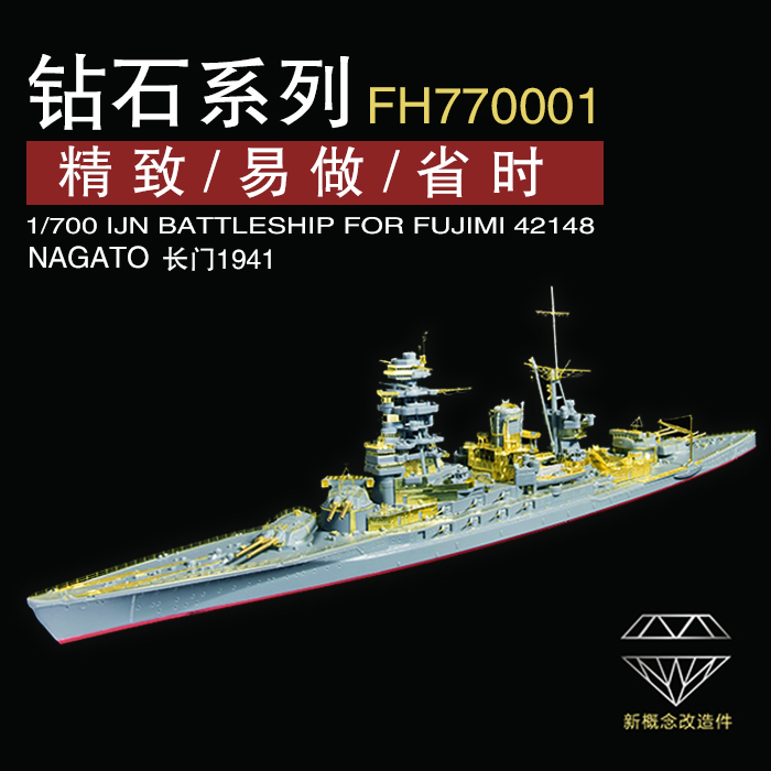 FH770001 1/700 WWII IJN 日本海軍 戦艦 長門 1941年型 用ディテール