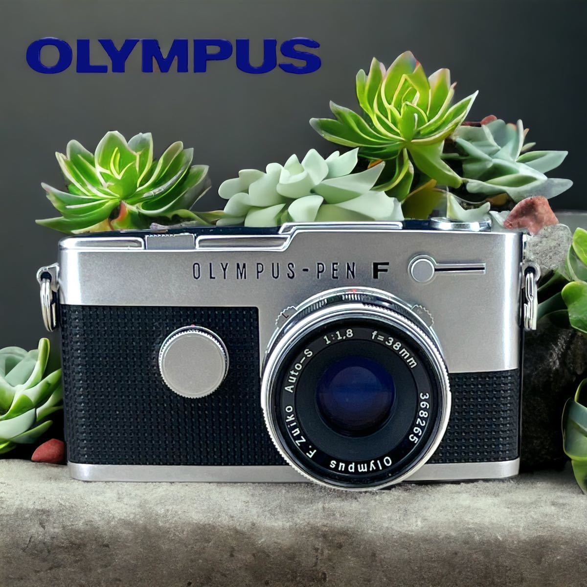 【シャッター、露出計OK】OLYMPUS-PEN FT + F.Zuiko Aute-S 38mm F1.8 ハーフ版一眼レフ 遮光モルト交換済み 動作保証 美品 ケース付き_画像2