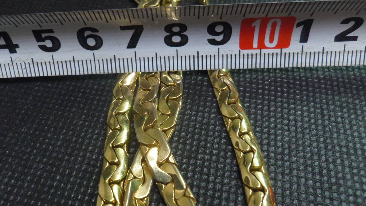 クリスチャン・ディオール　Christian Dior ロング　喜平チェーン ネックレス　Cuban Necklace 金色 約93.5cm 検 シャネル HERMES_画像5