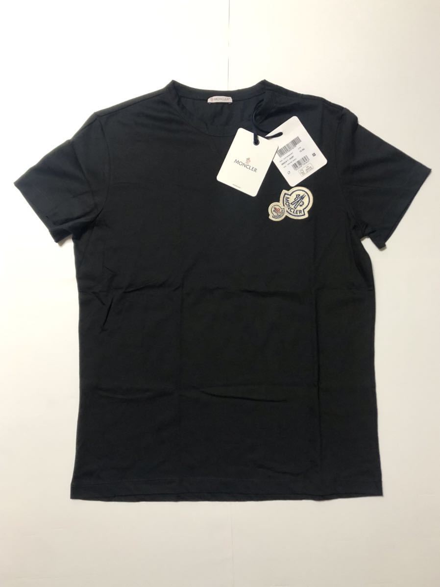 未使用 MONCLER T ー SHIRT モンクレール Tシャツ XXLサイズ シャツ XXL 正規品 送料無料 ワッペン ダブルワッペン ブラック