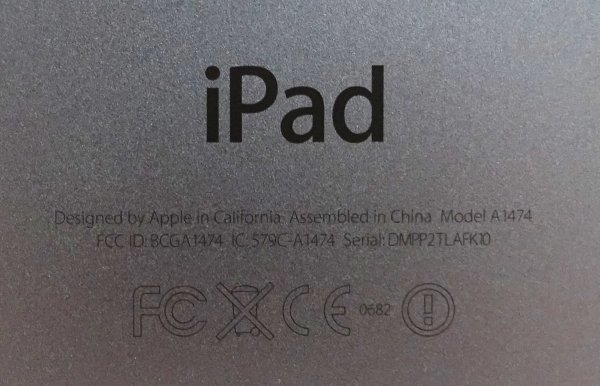 【ジャンク品/部品取り用 】Apple iPad Air 16GB Wi-Fi Cellularモデル SIMフリー A1474 2013年モデル Cellular スペースグレイ @J005_画像8