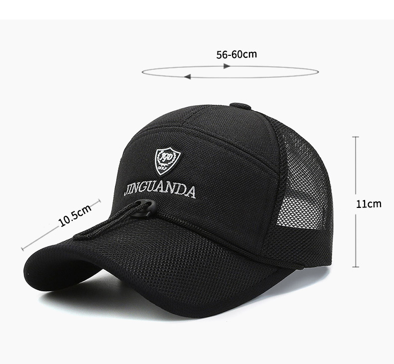 帽子 キャップ メンズ 通気性キャップメンズ 日よけ 野球帽 UPF50 UVカット 蒸れにくい 調整可能 ストラップ付き-ネイビー_画像2
