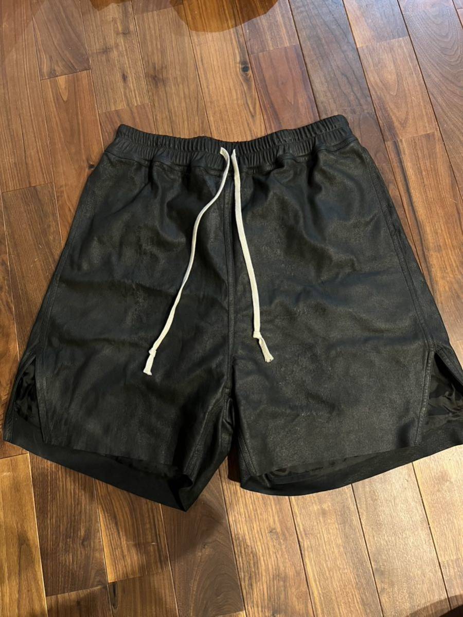 Rick Owens リックオウエンス 2023SS レザー ショートパンツ Rick Owens リックオウエンス 2023SS レザー ショートパンツ