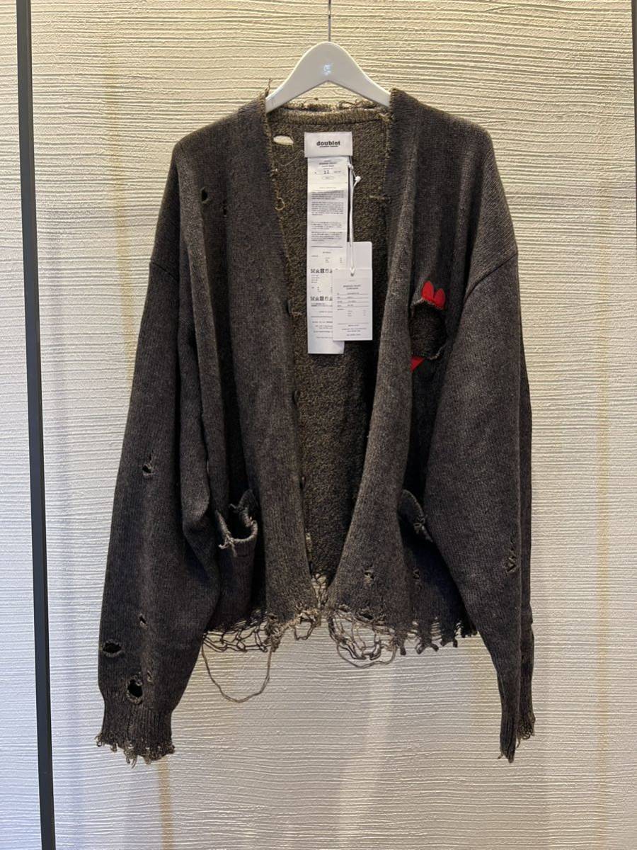 【doublet/ダブレット】 BROKEN HEART CARDIGAN カーディガン　ダメージ　クラッシュ　ヴィンテージ_画像5