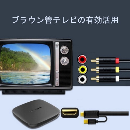 HDMI to RCA 変換ケーブル 長さ3m コンポジット映像信号+ステレオ音声信号 USBバスパワー電源駆動 旧型TVの有効活用に_画像2