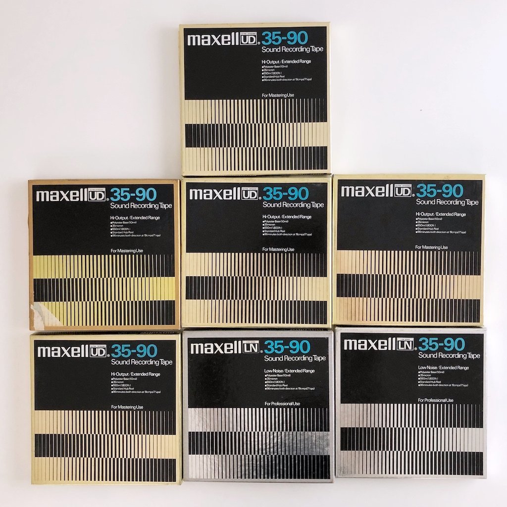 open reel tape 7 number MAXELL 35-90 UD LN 7 pcs set used