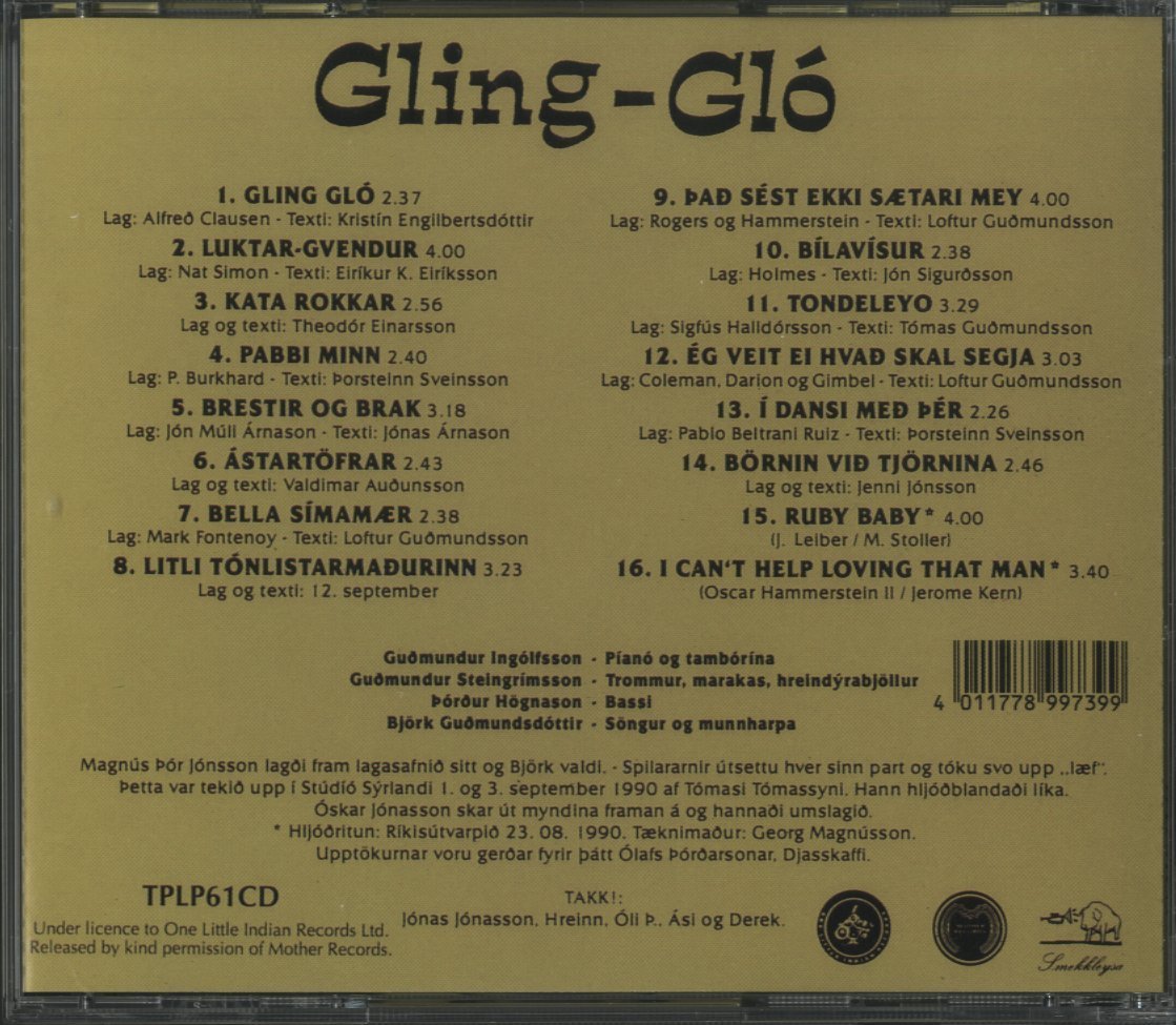 【美品】CD/ Bjork & GUDMUNDER INGOLFSSON TRIO / GLING-GLO / ビョーク / 輸入盤 TPLP61CD 80809_画像2