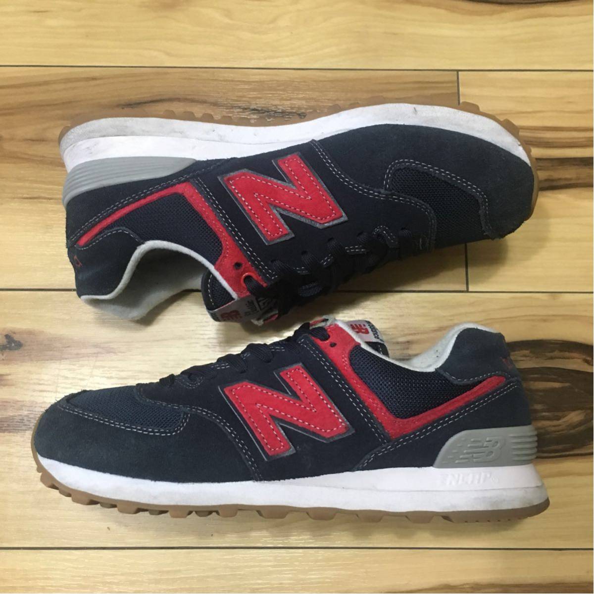 NEW BALANCE 574運動鞋24.5女式海軍藍鞋女鞋Kutz New Balance ML 574 WDH女式運動鞋紅色紅色流行標準B-266 原文:NEW BALANCE 574 スニーカー 24.5 レディース ネイビー 紺 シューズ クツ ニューバランス ML574WDH 女性 運動靴 レッド 赤 人気 定番 B-266