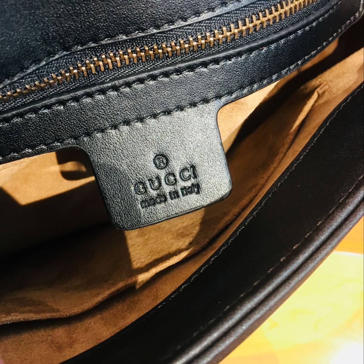 正品GUCCI Gucci GG Mermont小號上衣Handlebag包單肩包防滑皮革黑色 原文:本物 GUCCI グッチ GG　マーモント スモール トップ　ハンドルバッグ　 ショルダーバッグ 　斜め掛け 　レザー 　ブラック