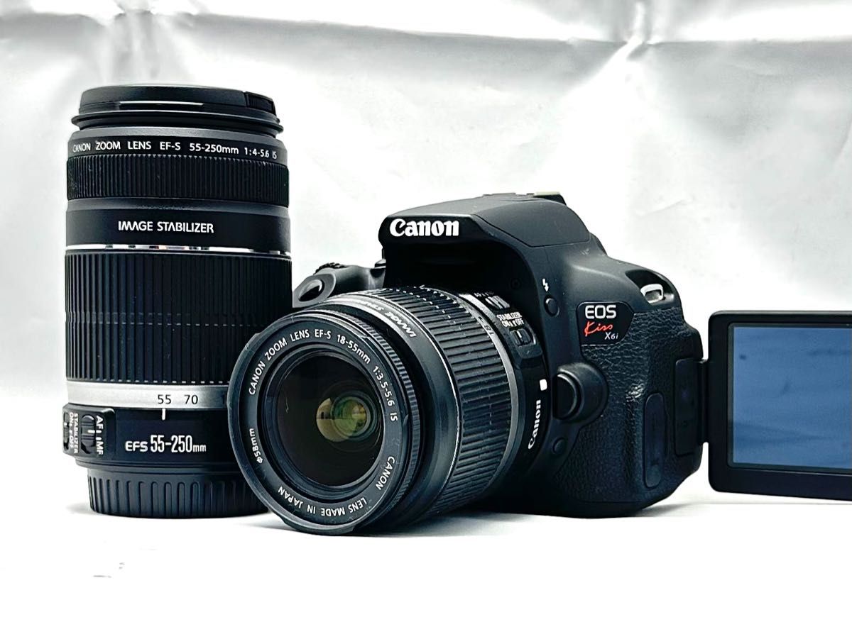 美品！Canon EOS kiss X6i Wズームレンズキット♪安心フルセット