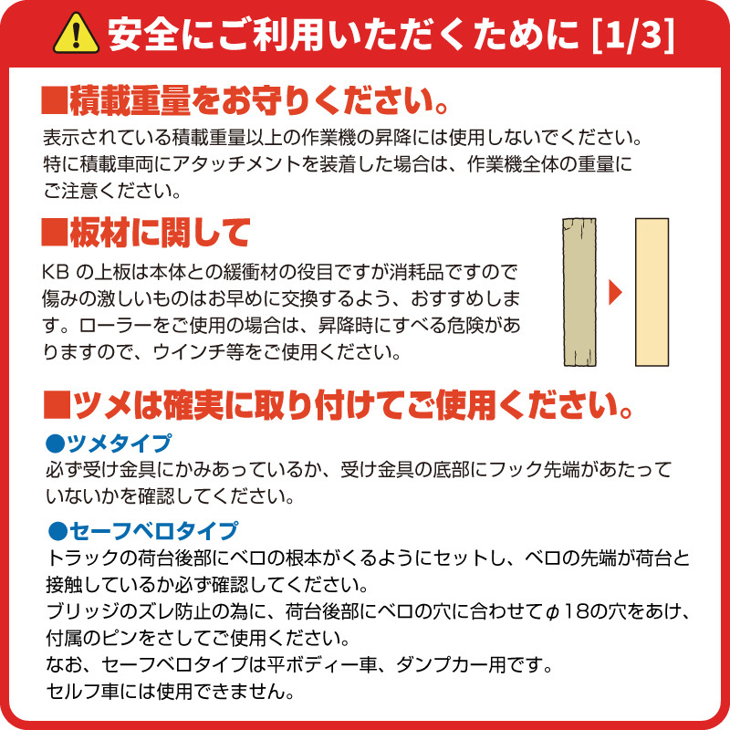 昭和アルミブリッジ・KB-360-30-3.0（ツメ式・木張り）3トン/2本組 ◎積載3t/セット【有効長3600・有効幅300(mm)】3.0t バックホー 重機用_画像7