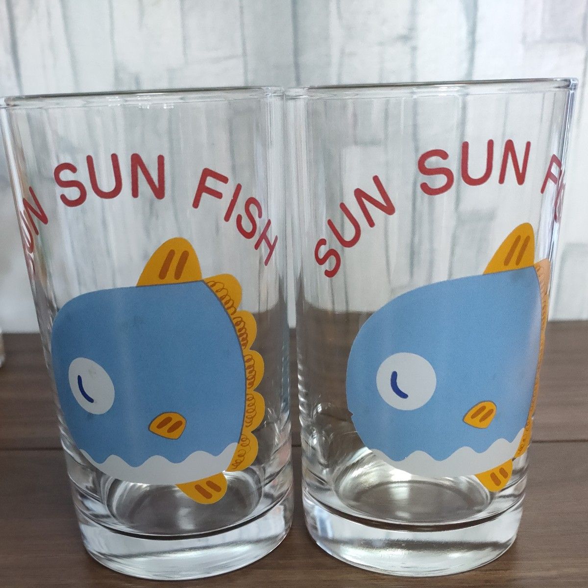 ペアタンブラー　4個セット 　グラス　コップ　昭和レトロ ポップ　SUN SUN FISH  Chef Bear