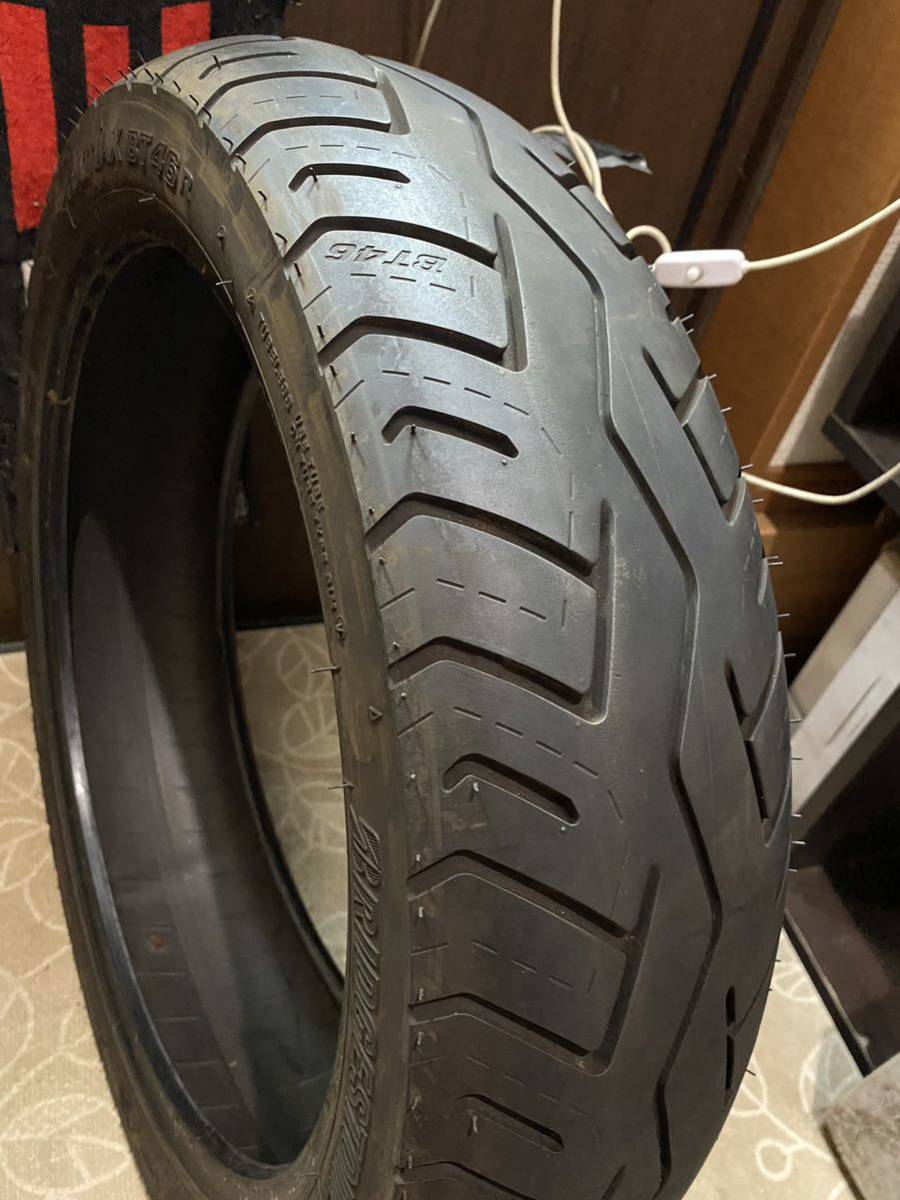 中古MCタイヤ BRIDGESTONE BATTLAX BT46 140/70-17 パンク修理痕あり ブリヂストン バトラックス 140 70 17 5019 A2567_画像5