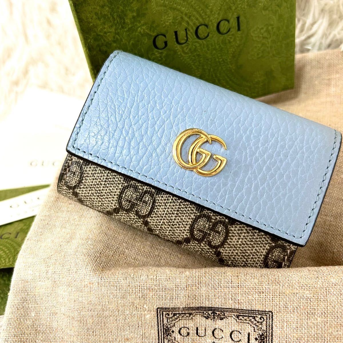 当季大流行 現行モデル 美品 GUCCI レザー スプリーム 6連 付属品完備