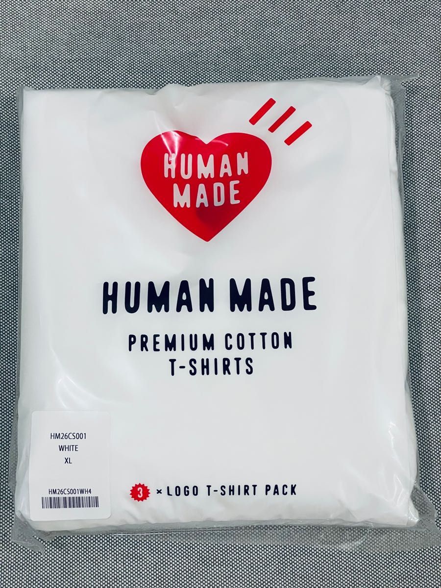 HUMAN MADE 3パックTシャツ　白　XL 