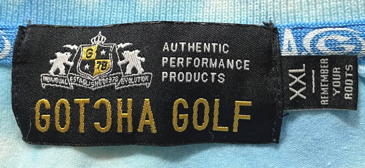 ガッチャゴルフ GOTCHA GOLF ポロシャツ ゴルフウェア XXL　　大きいサイズ コットン ストレッチ タイダイ染め 刺繍 吸水速乾 石瀬5519_画像3