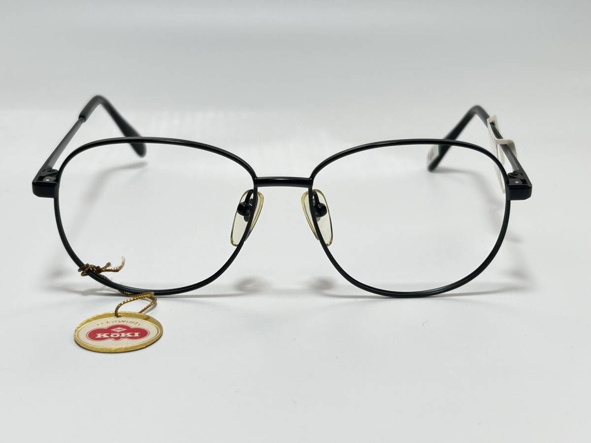  unused VINTAGE[KOKI M-146]SUPER NI-CR ALLOY glasses black 52*14 sunglasses Vintage dead stock 29
