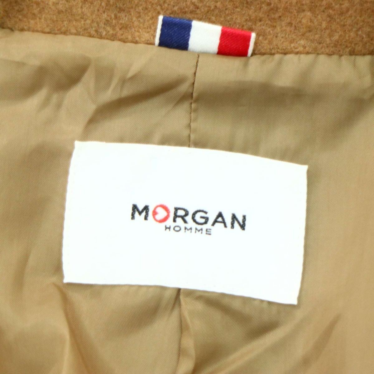 MORGAN HOMME モルガン オム 秋冬 メルトン ウール★ チェスター コート Sz.L　メンズ　A2T12944_B#N_画像5