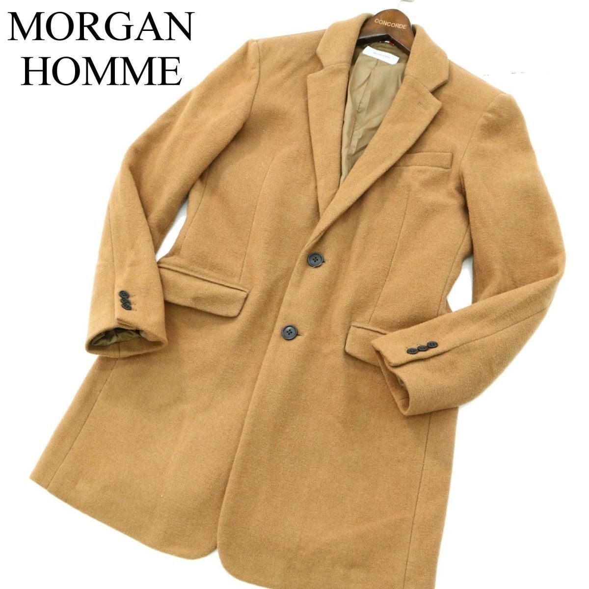 MORGAN HOMME モルガン オム 秋冬 メルトン ウール★ チェスター コート Sz.L　メンズ　A2T12944_B#N_画像1