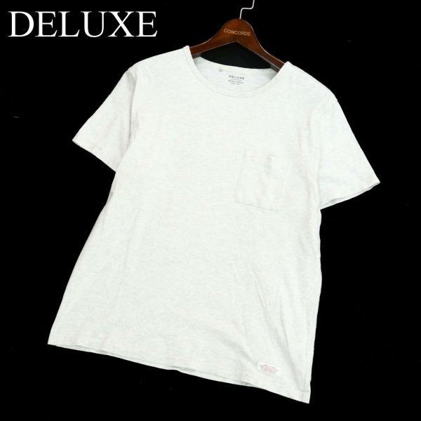 DELUXE デラックス 春夏 半袖 ポケット★ カットソー Tシャツ Sz.M　メンズ グレー 日本製　A2T07042_6#D_画像1