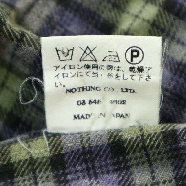 Pledge Pledge spring summer cut off * short sleeves Work check shirt Sz.48 men's made in Japan A2T05814_5#A