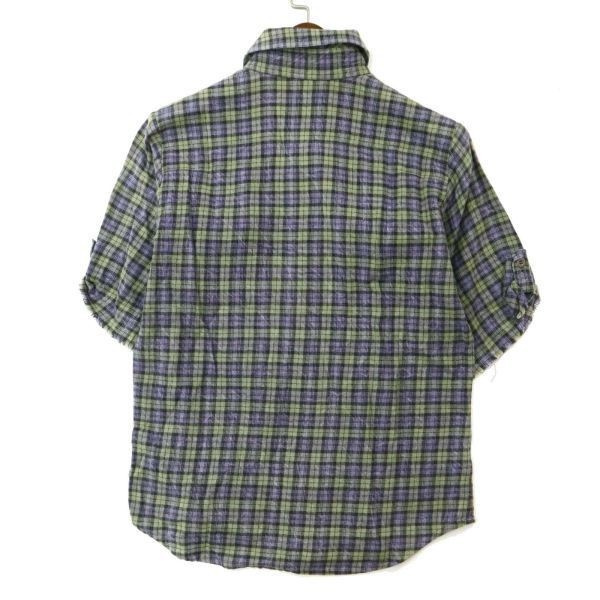 Pledge Pledge spring summer cut off * short sleeves Work check shirt Sz.48 men's made in Japan A2T05814_5#A