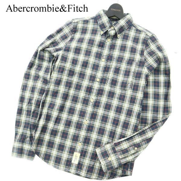 Abercrombie&Fitch アバクロンビー＆フィッチ 通年★ 長袖 ボタンダウン チェック シャツ Sz.S　メンズ　A2T09544_8#C_画像1