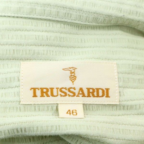 TRUSSARDI トラサルディ 通年 ロゴ プレート★ ストライプ 長袖 ワーク シャツ Sz.46　メンズ　A2T00270_1#C_画像6