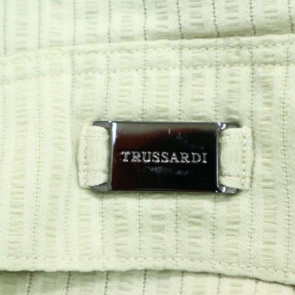 TRUSSARDI トラサルディ 通年 ロゴ プレート★ ストライプ 長袖 ワーク シャツ Sz.46　メンズ　A2T00270_1#C_画像4