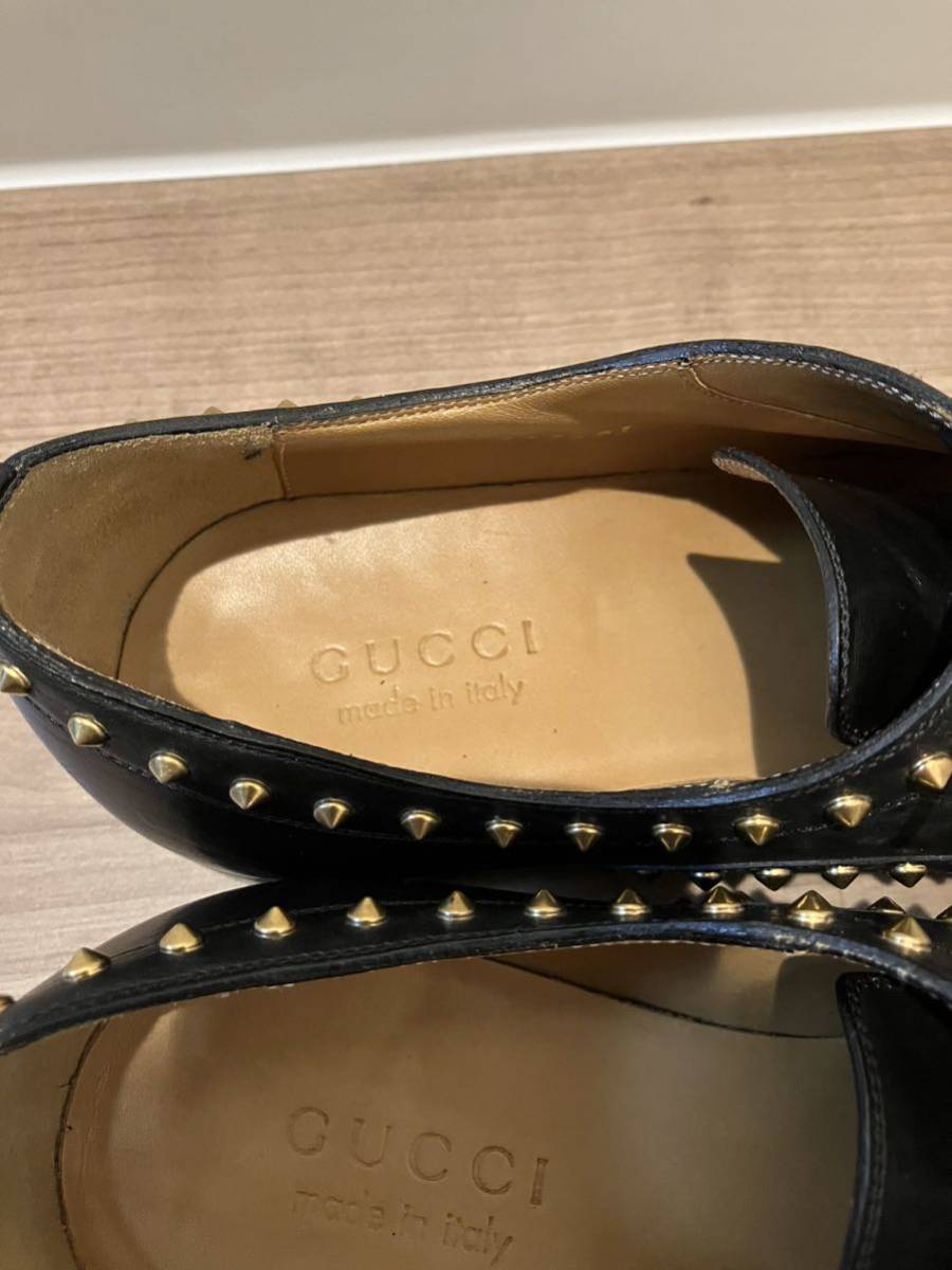 【ほぼ未使用】美品 gucci ドレスシューズ ビジネスシューズ スタッズ betis blamour ストレートチップ　イタリア製　グッチ 7 1/2 26.5cm