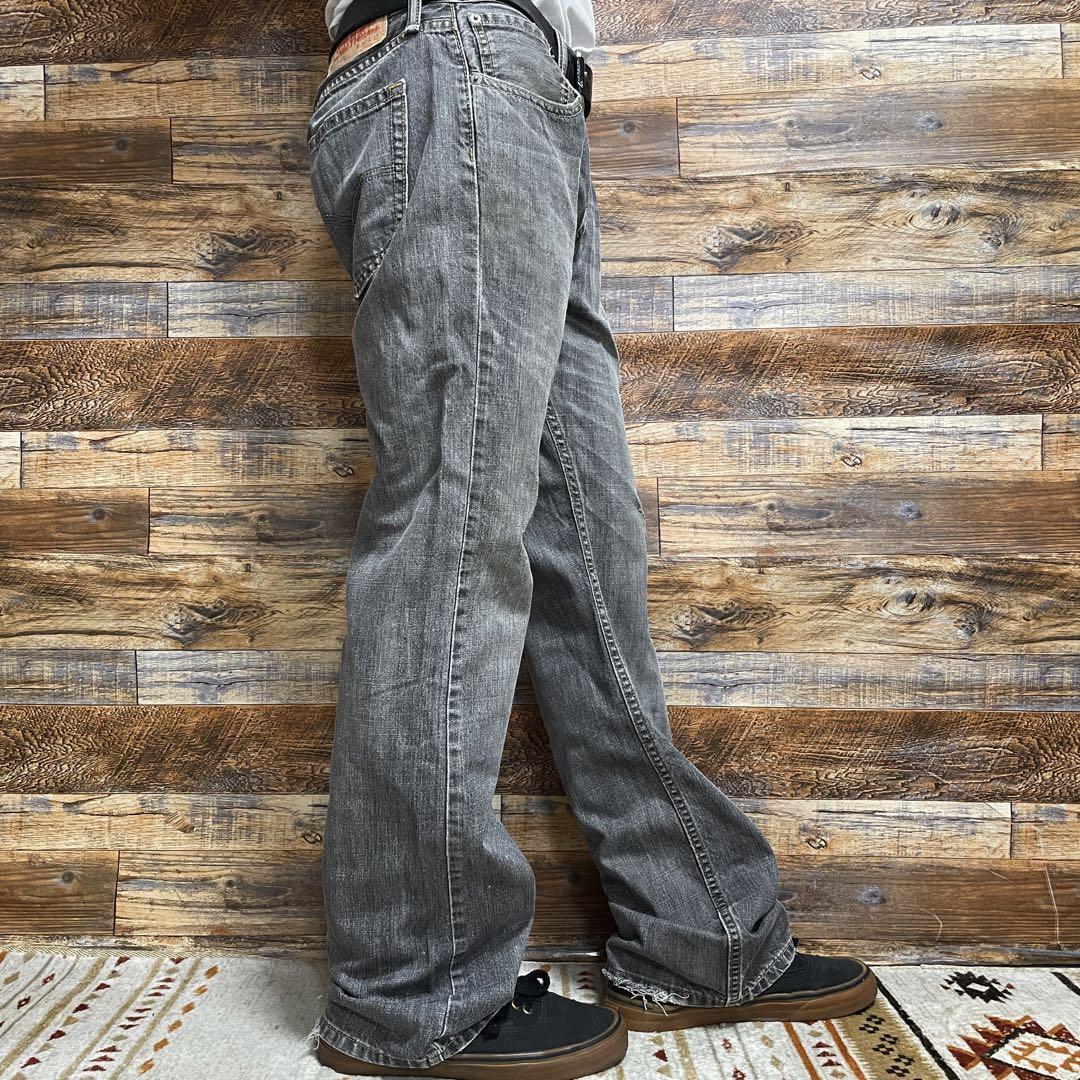 Levi's リーバイス 527 w34 ブーツカットデニム ジーンズ フレアデニム Gパン ジーパン 古着 グレーブラック 黒灰色 カラーデニム